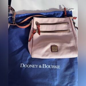 Dooney & Bourke Peyton Triple Zip Pink Blush Pebbled Leather Crossbody Bag